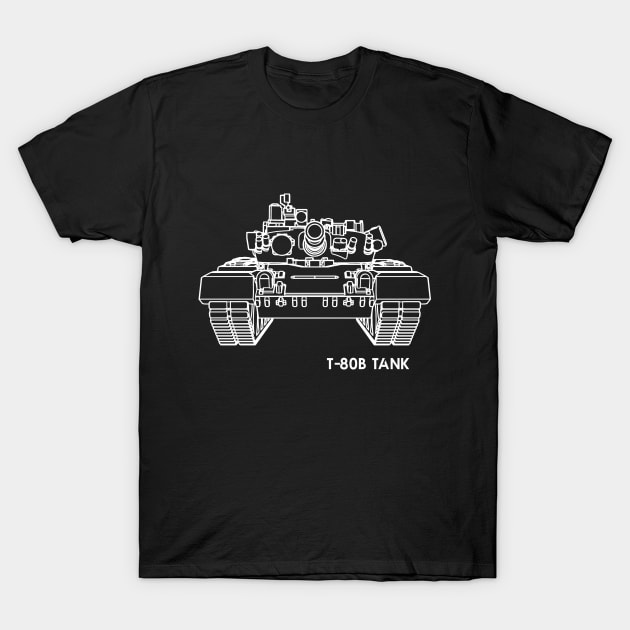 T80B Main Battle Tank T-Shirt by Arassa Army